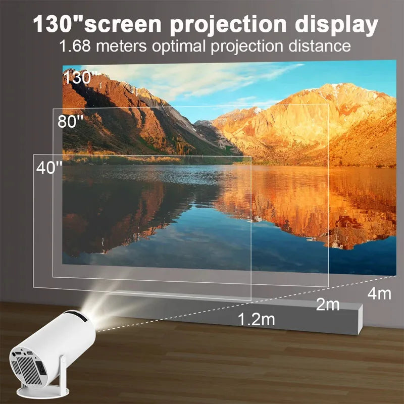 Projector home cinema, android 11, WiFi duplo 6, 200 ANSI Allwinner H713, BT5.0, 1080p, 1280*720p, 4K