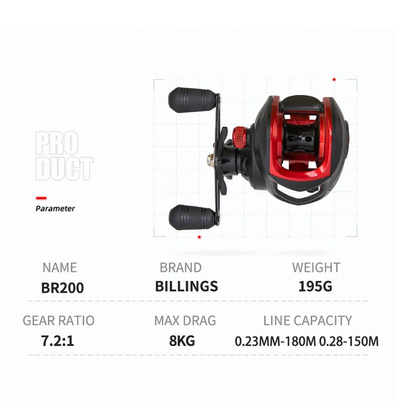 Carreto 8Kg 7.2:1, para Mar ou Rio.