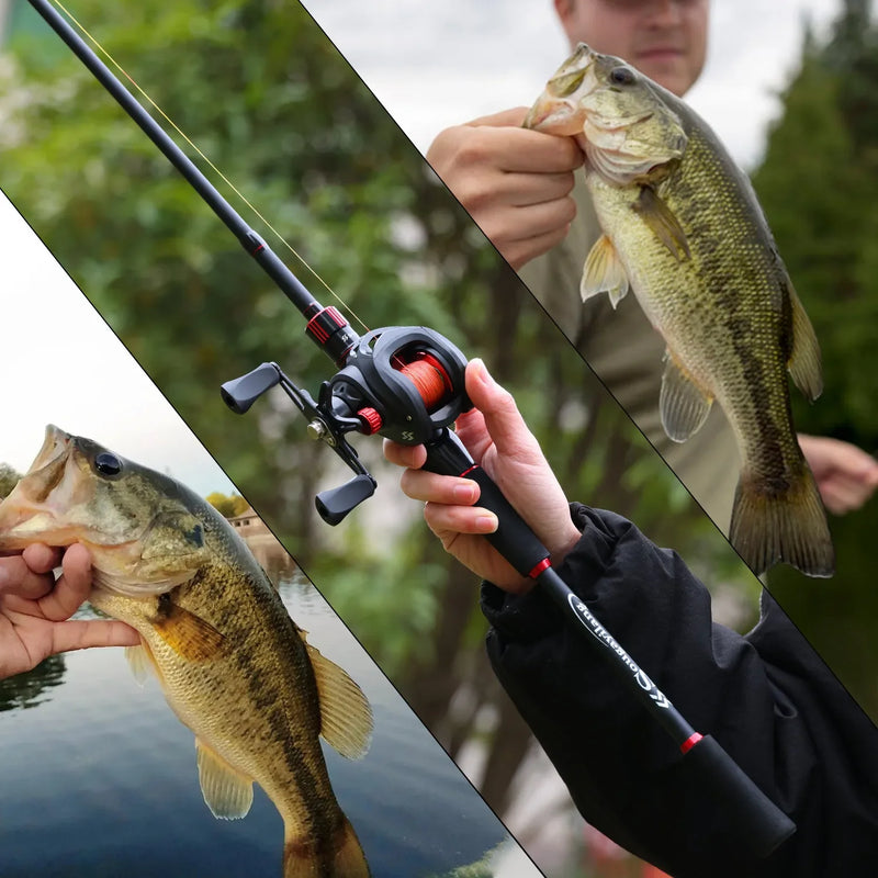 Conjunto de Pesca - Cana + Linha + Carreto 7.2:1, máximo de arrasto de 10 kg